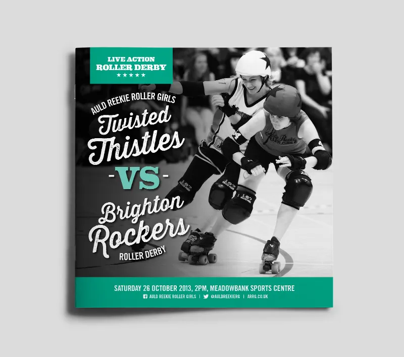 Auld Reekie Roller Girls Roller Derby Mandy Fleetwood Programme Cover Design