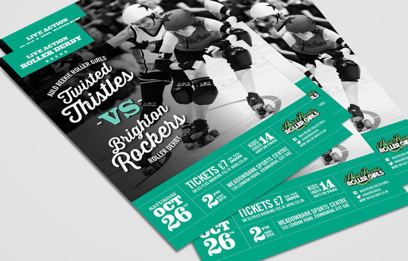Auld Reekie Roller Girls Roller Derby Poster Design Mandy Fleetwood